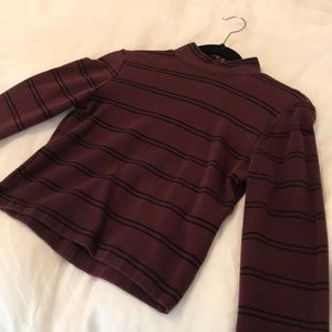 Levi’s cropped striped mock neck top